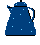 blue camping coffee pot